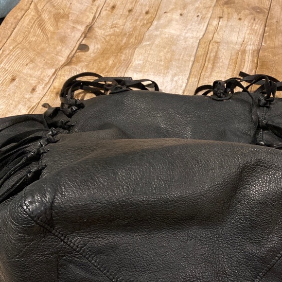 Monserat De Lucca Brizna Shopper Fringe Tote Bag Shoulder Purse Dark Green - Picture 11 of 16